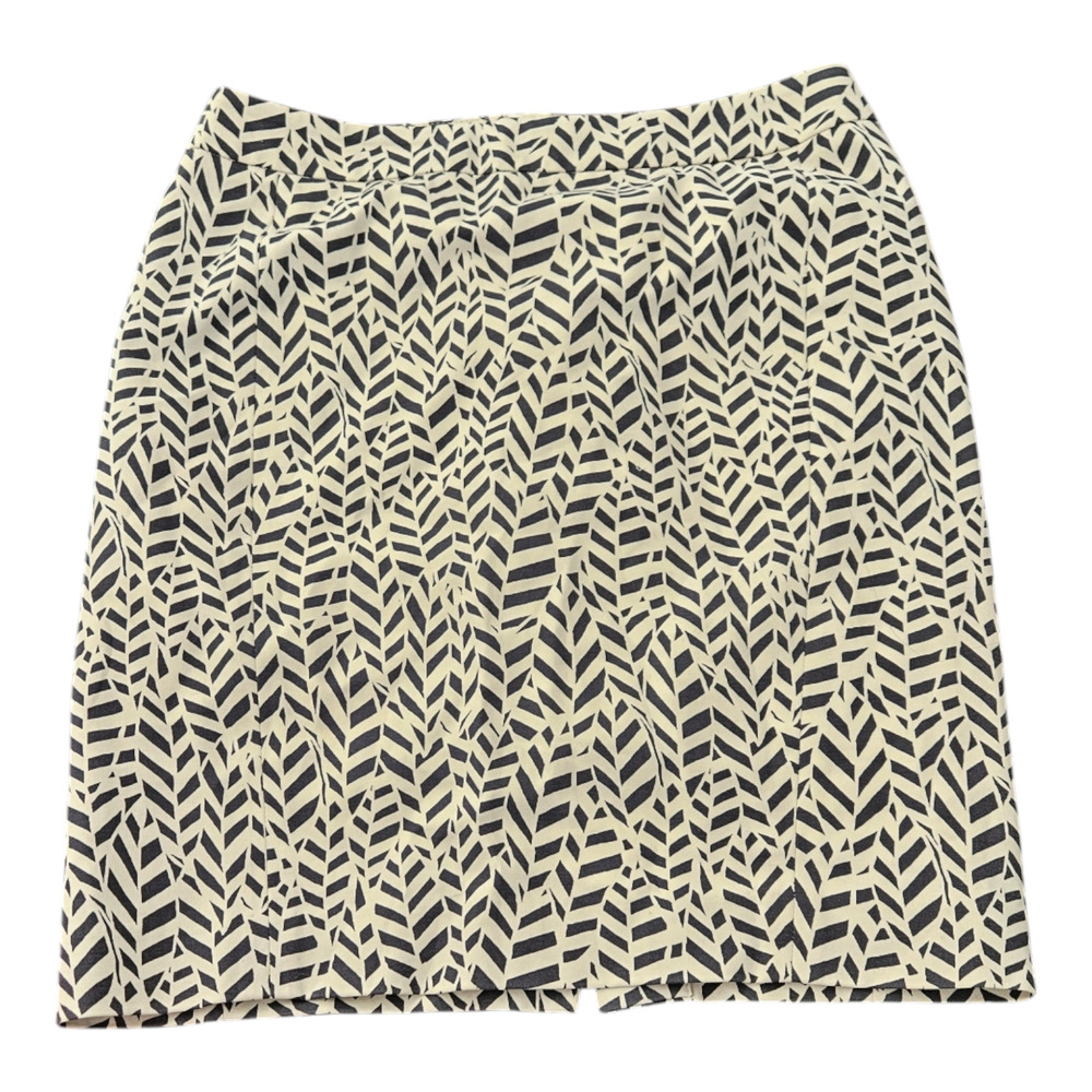 LOFT 4P Zip Closure Lined Black and White Mini Skirt